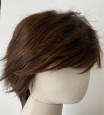 Perücke braun Kurzhaar Kunsthaar Kurzhaarfrisur mit Strähneneffekt mit Pony Wig