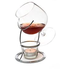 Brandy Cognac Schnüffler WÄRMER Glas & Ständer Geschenkbox Set Becher Trinkbar