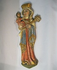 Schöne Wandfigur Wand-Skulptur Reliefbild Madonna Hl.Maria Zepter Gips Wandbild