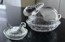 2er SET: Pressglas Hase +