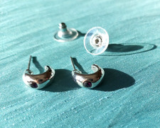 Creolen Strass mini amethyst lila silber Retro Look Vintage Style 80er 80ies