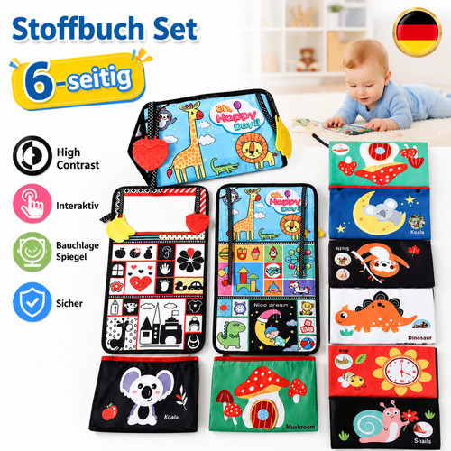 Baby stoffbuch schwarz weiß - schwarz,