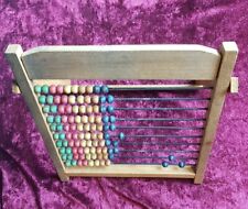  alter Rechenschieber Holz 100 Kugeln Vintage rar