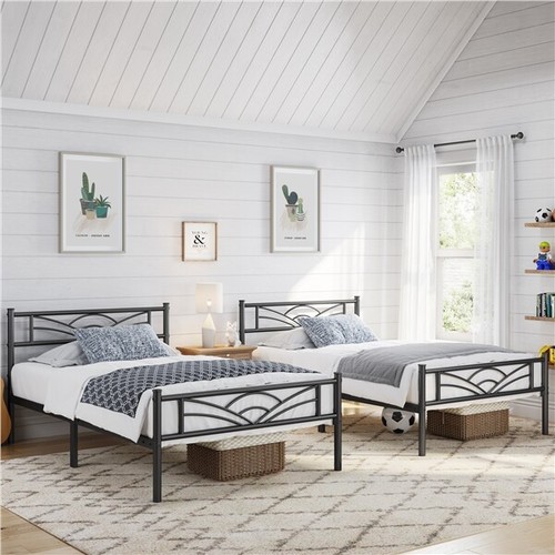 2er set metallbett bettrahmen - 2er-set,