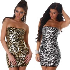 Damen Paillettenkleid Peplum