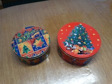 2 Blechdosen Groß Rund Keksdose Weihnachtsdosen Plätzchen Lebkuchen Gebäck
