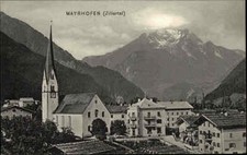 Mayrhofen Österreich Tirol ~1910/20 Zillertal Kirche Berge Alpen Häuser Gemeinde