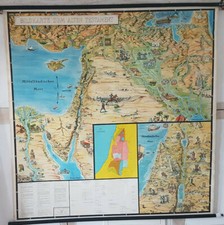 alte Schulwandkarte "Bildkarte