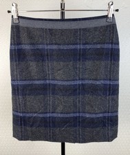 GERRY WEBER Gr. 36 Walk Rock 70% Wolle navy grau kariert Pencil Skirt 91B