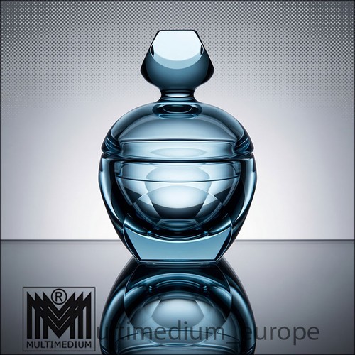 Art deco glas deckeldose moser - art,
