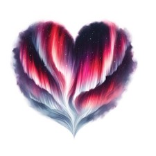 Aquarell aurora herz 9x9 - aquarell,