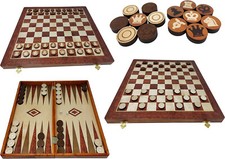 3-in-1 Schachspiel + Dame