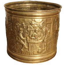 Antiker Blumentopf Übertopf  Cachepot Reliefszene Holland 1920-50