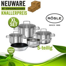 Rösle Topfset Kochtopfset Topf  Set Induktion Edelstahl Glasdeckel Kochtöpfe NEU