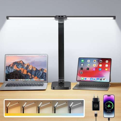 Doppelkopf schreibtischlampe - doppelkopf,