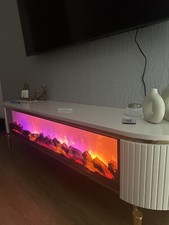 TV Tisch KAMIN Lowboard TV Board Unterschrank ( Mit Bluetooth)