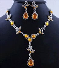Set Collier Strass Blumen