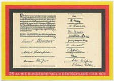 71/533 AK PROPAGANDA UNTERSCHRIFTENBLÄTTER ZUM GRUNDGESETZ BRD 1949-1974
