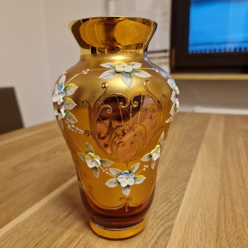 Vintage rubin glas vase joska - vintage,
