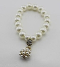 Armband Brautschmuck Perlen weiß creme Strass Perlenarmband Hochzeit Schmuck