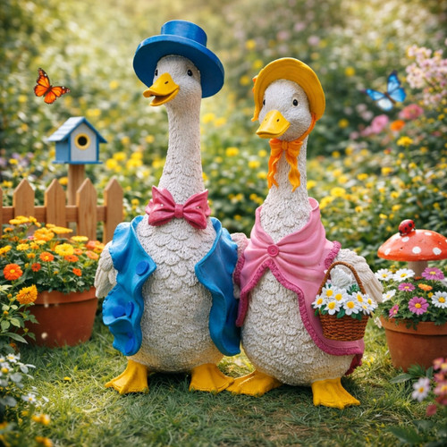Handbemalte deko gans figur - deko-gans, im