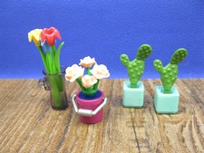 2x Topf mit Kaktus, Eimer &