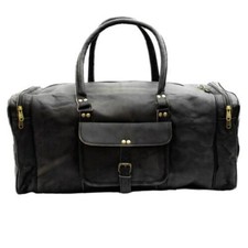 Leder Weekender Tasche Seesack Handarbeit Groß Reisetasche Gepäcktasche Übern...