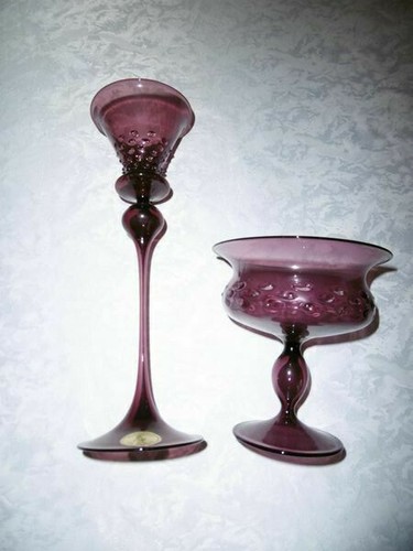 Zierglas vase und - und, schale