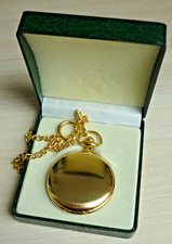 Dugena Taschenuhr vergoldet Quarzwerk mit Uhrenkettte + TU Box