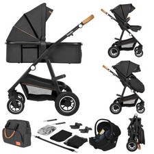 LIONELO® Kinderwagen 3 in 1 Kombikinderwagen  Auto- Babyschale 🔸 Grey Graphite 