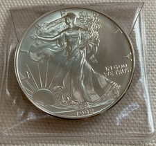 American Eagle 1992 1 Unze Silbermünze Stempelglanz 999er Silber