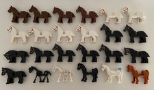 Lego Pferde Ritter 24 Pferde schwarz, braun, weiß