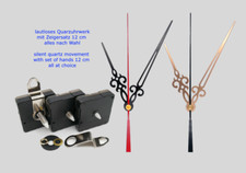 Quarz Uhrwerk lautlos mit Zeiger-Set 12 cm schwarz weiß gold 120 mm für Wanduhr