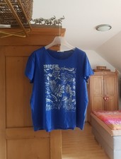 CECIL schönes weites T-Shirt*Shirt?Basic?Gr.XXL?Silber-Aufdruck?Royalblau 