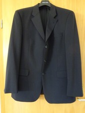 Sehr schöner Nadelstreifen-Anzug, Gr. 52 (Sakko), Gr. 50 (Hose), schwarz,Stretch