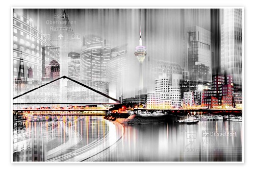 Poster düsseldorfer skyline - düsseldorfer,