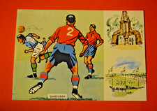 Fußball-WM 1958 Schweden - Postkarte Mexiko-Ungarn Sandviken mit Stempel rare