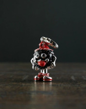 Charms Anhänger Silber 925 Drachenfels Fussel Monster - lustig & emailliert