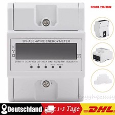 Drehstromzähler geeicht für DIN Hutschiene 5(100)A 230/400V 3 Phasen 4Draht IP20