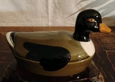 Michel Caugant - Faience Keramik Deckeldose - Ente - Paté Form France