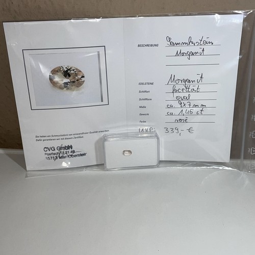 Morganit stein 45ct - stein,, 1.45ct