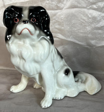HEUBACH Porzellan Figur Hund Japan Chin Cavalier King Charles Spaniel dog ca1920