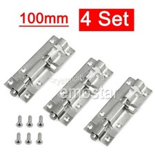 4 Set, 100mm Schlossriegel Schubriegel Bolzenriegel Türriegel Riegel Edelstahl