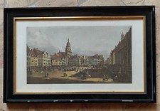 altes Bild mit Rahmen von Dresden Canaletto-Nachdruck  - neu