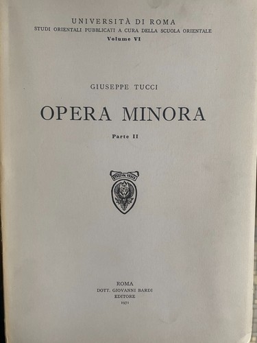 Tucci giuseppe opera minora - giuseppe,