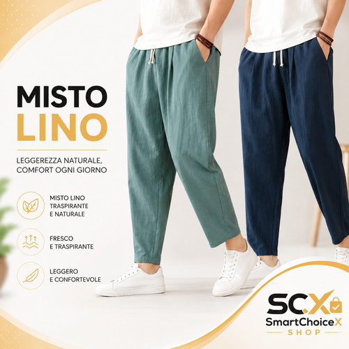 Herren leinen freizeithose - leinen,