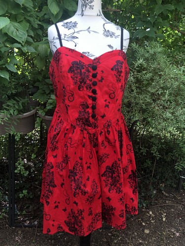 Rot schwarzes vanessa kleid - vanessa,