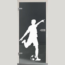 Glastür Ganzglastür 161-1-F ESG 8 mm mit Dekor "Kicker" 