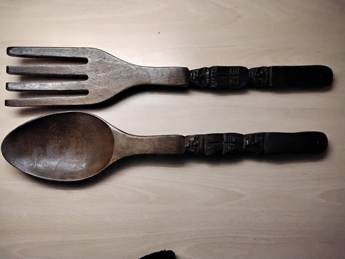Vintage wanddeko salatbesteck - vintage,