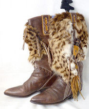 EL VAQUERO Stiefel Made in Italy. Mit Fellbesatz. Gr. 38. Boho Chic. Die Stiefel